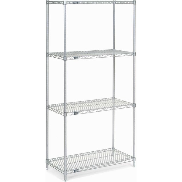 Nexel Wire Shelving, Poly-Z-Brite, 42W X 24D X 86H 24428Z - main